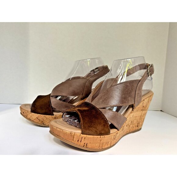 Cordani Womens Suede Leather Randie Platform Cork Wedge Sandals Size 7.5 Italian - Picture 5 of 16